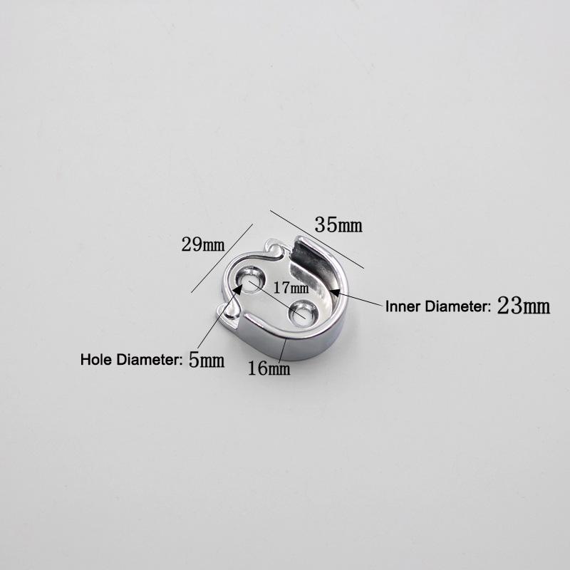 2 Pcs Wardrobe Closet Rod Bracket 16/19/22/25mm U-Shaped Open Type Socket Bracket Shower Curtain Rod Pole End Supports Socket