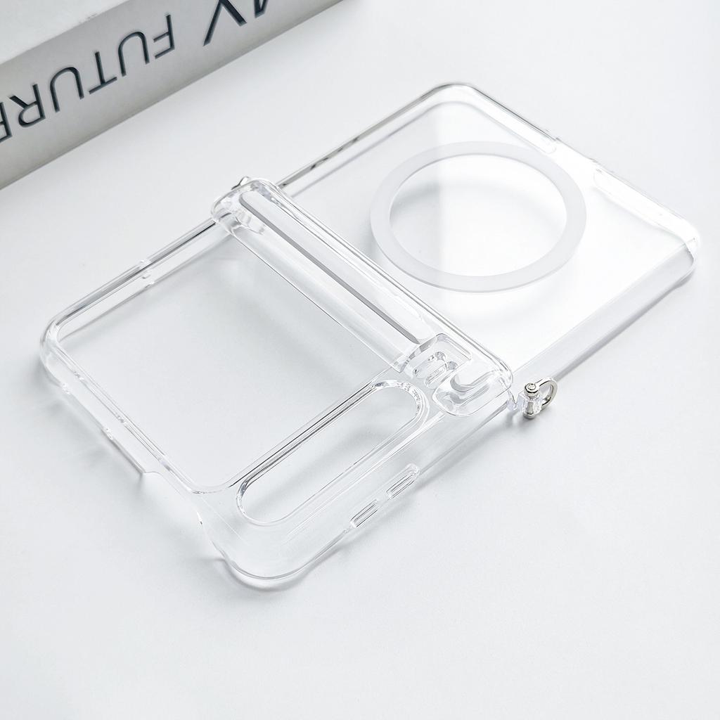 Suitable for Huawei Purax wide folding mobile phone case, simple transparent pura x magnetic hard case bag, central shaft protective cover.