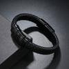 Popular Europe America Trendy Simple Woven Bracelet Alloy Magnetic Clasp Men's Fashion Wristband Jewelry Clothing Accessory