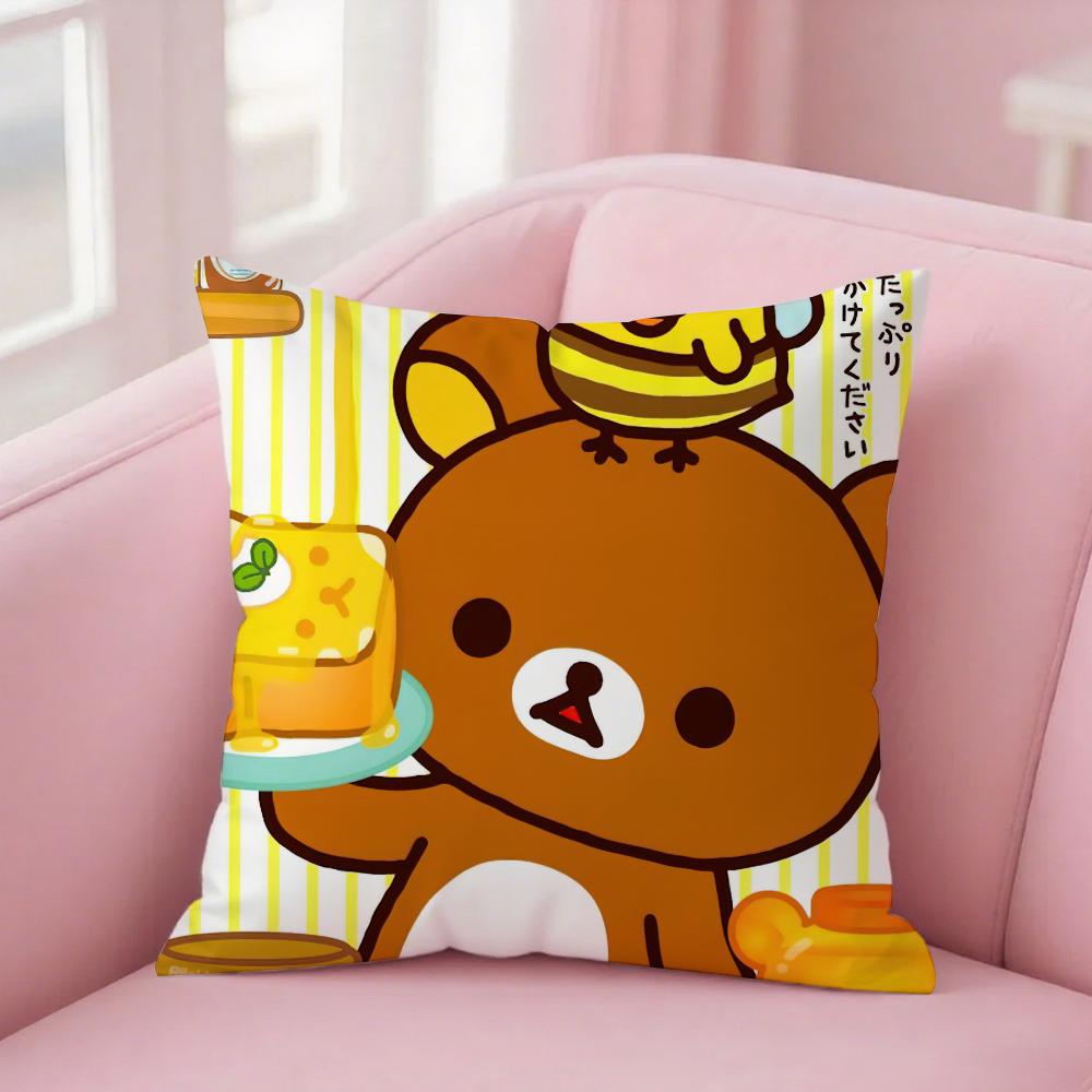 Japan R-Rilakkuma Cute Pillow Case Cover  Square Sofa with Pillow Case for Home Use
