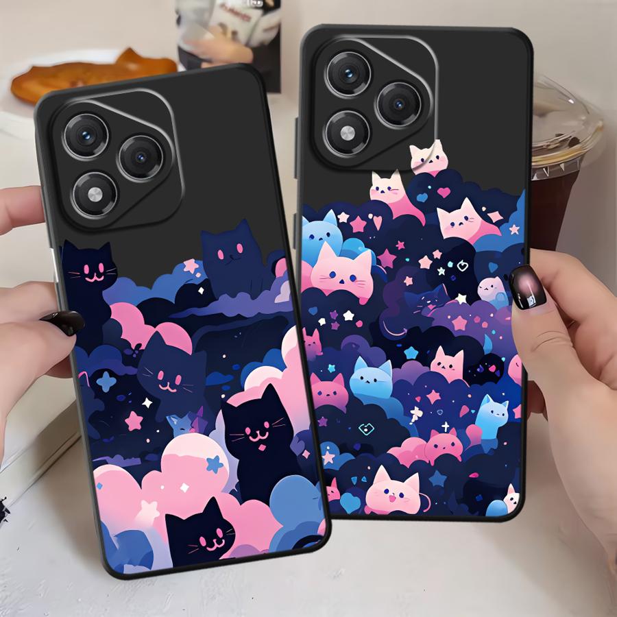 Cat Starry Night Case for Honor X6 70 X8 X7 200 400 Lite 90 8X Magic5Lite X9a X5b Funda Phone Cover