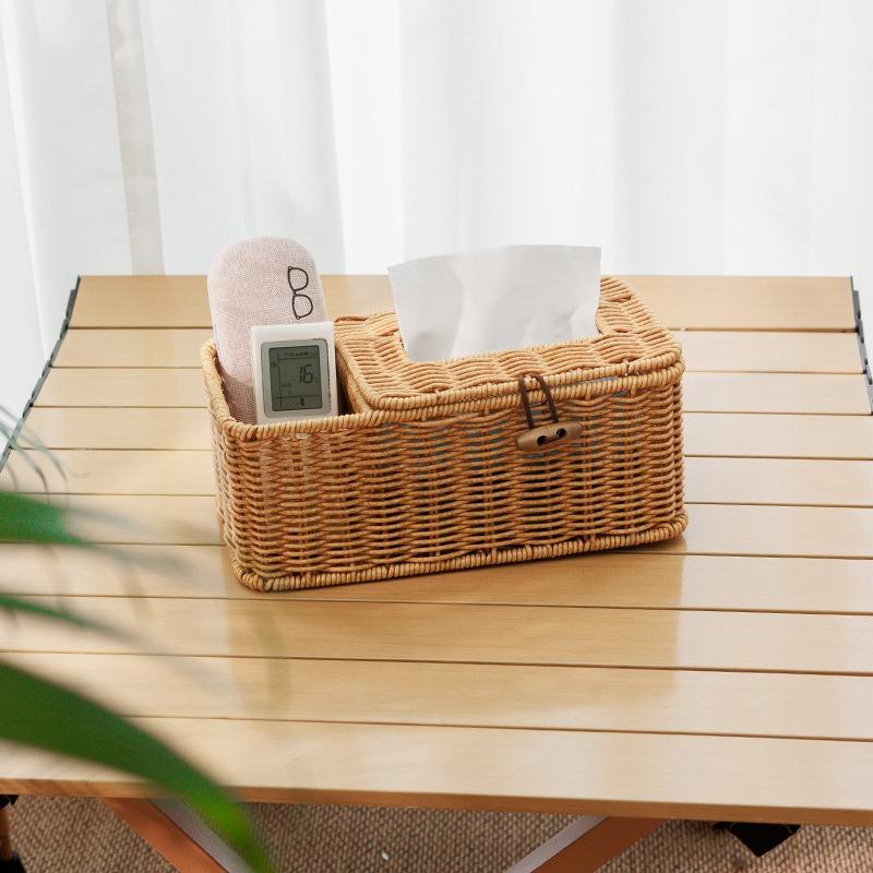 Imitation Vine Tissue Box Japanese Style Household Tissue Boxes Holder Modern Minimalist Storage Boxes Kitchen Organization