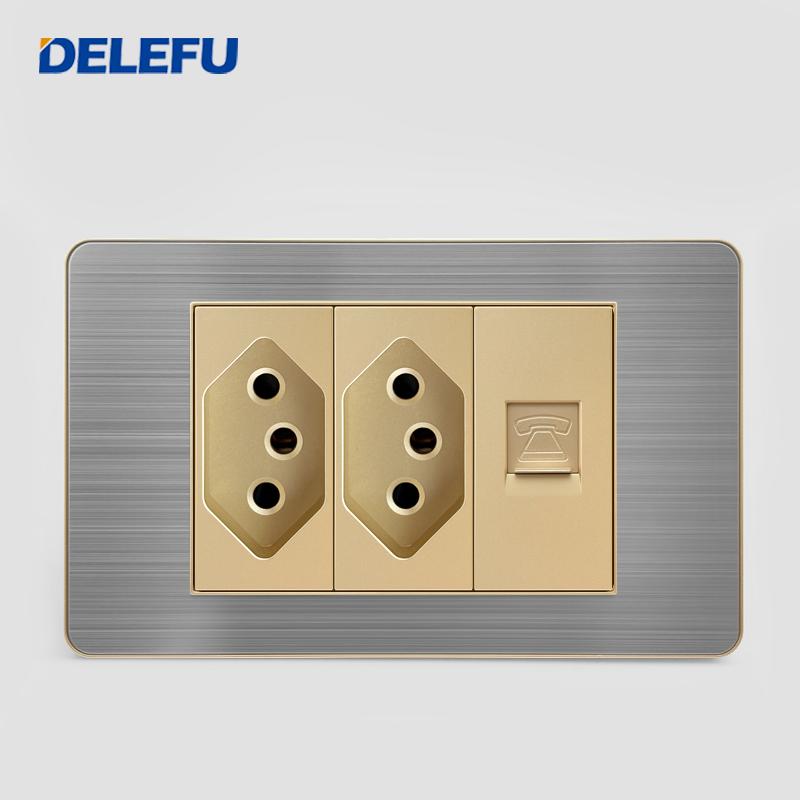 DELEFU Brazilian Model 118 Type 10A/20A Stainless Steel Gray Surface Gold-Plated USB Type-C Connector 20W Fast Durable PC