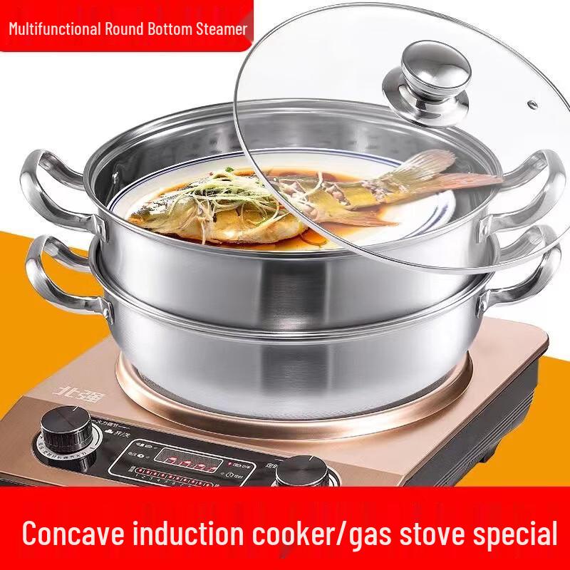 Zhuchuang Jingpin 32cm Luxury 3-Layer Stainless Steel Steamer and Soup Pot