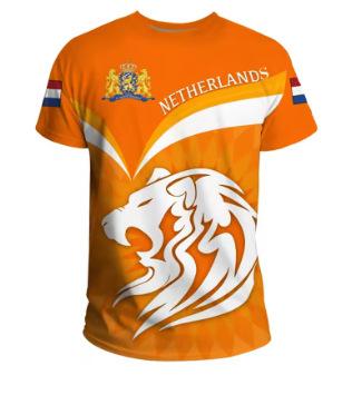 2025 Dutch Flag T-shirt 3D Printed Dutch Orange T-shirt Oversized Short-sleeved Outdoor Sports Top T-shirt