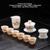 Jade Porcelain Kung Fu Teaware Set, Teapot Teacups, Living Room, Office Drinkware, High Quality Cup and Pot, Gift, 10 Pcs