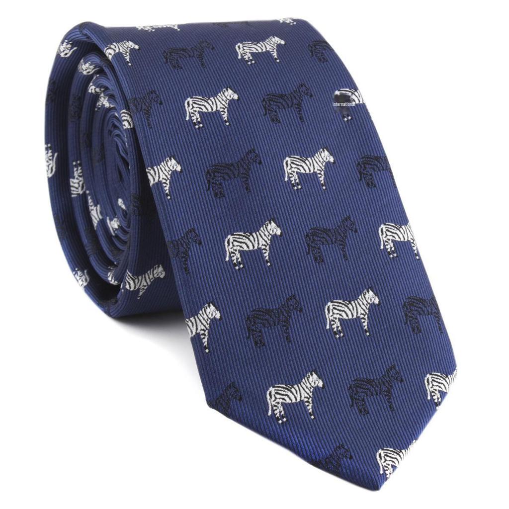 Męski krawat żakardowy z poliestrowego jedwabiu z haftem słonia