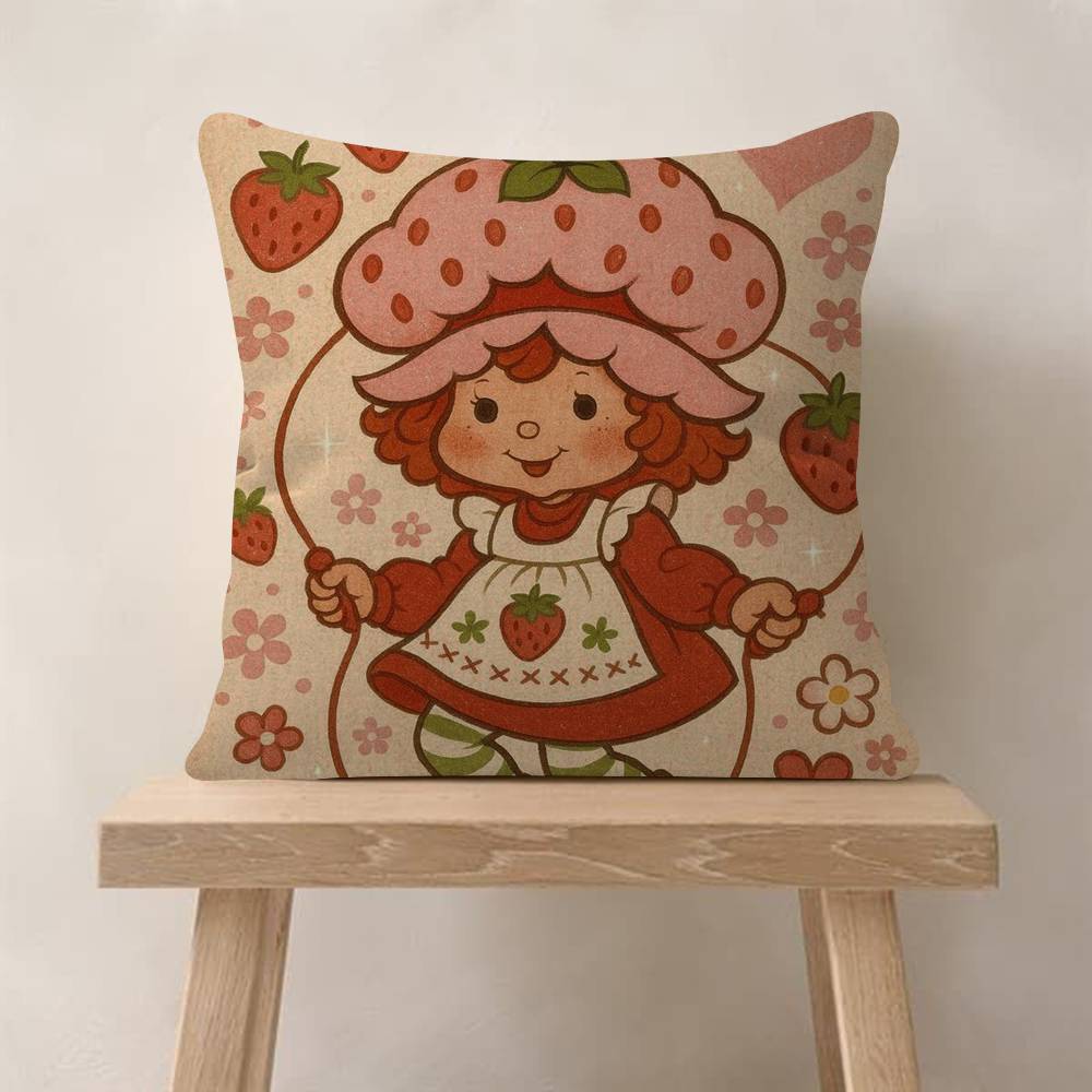 Cute Role Strawberry ShortcakeCartoon Pillow Gifts Home Office Furnishings Bedroom Sofa Car Cushion Cover Case 45x45cm