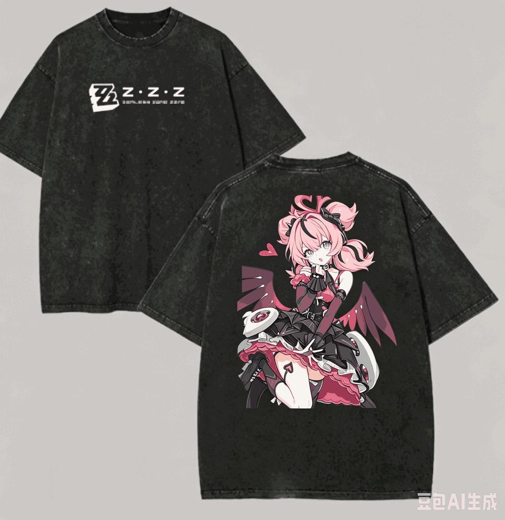 Zenless Zone Zero Washed T-shirt Anime Lover Harajuku New Model Oversized Vintage Loose Streetwear Classic Unisex High Quality