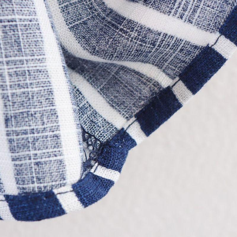 Kaslead New Women Clothes Western Style Blended Stripe Short Sleeve Shirts Shorts 8100669 8100669