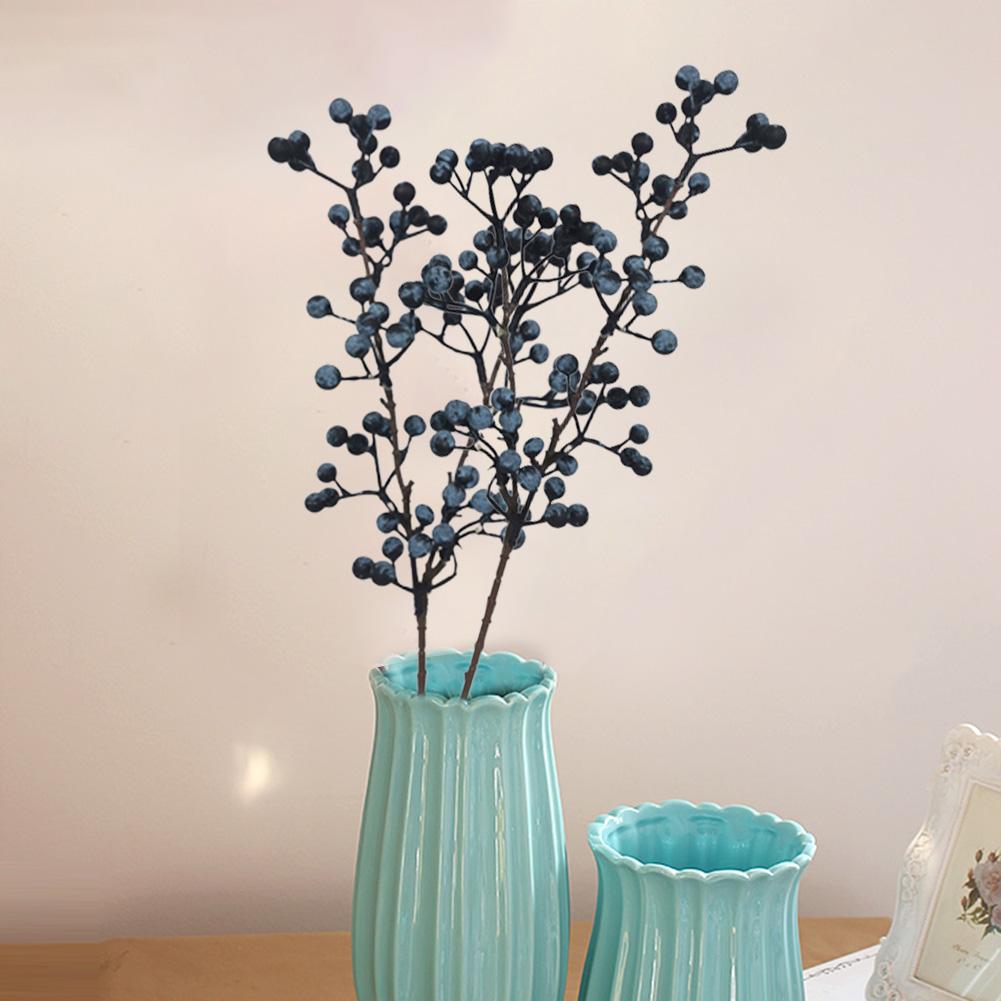 Fake Blueberry Berries Faux Bouquets Foam High Quality Material