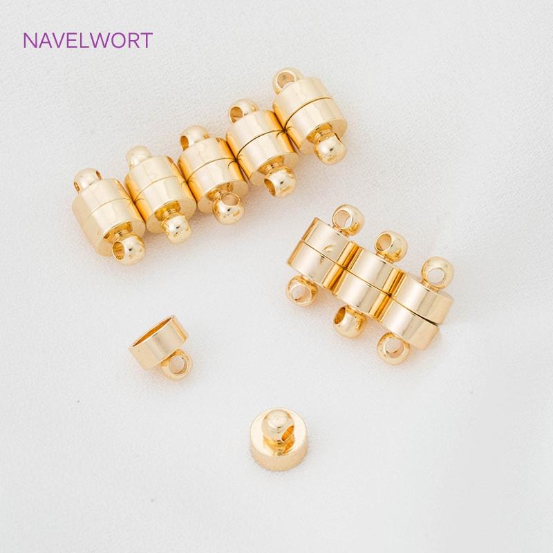 18K Gold Plated Heart Magnet Clasps Charms Brass Metal Magnetic Connector For Bracelet Necklace Making DIY Accessories Wholesale