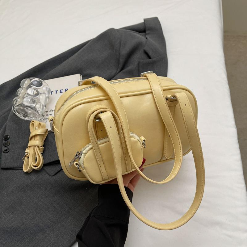 

Нишевая сумка подмышку женская новая модная весенняя мода портативная сумка для боулинга простая сумка большой вместимости жёлтый