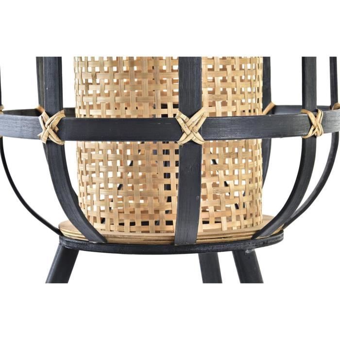 Lampe de bureau style africain marron, noir en bambou, lampe de table