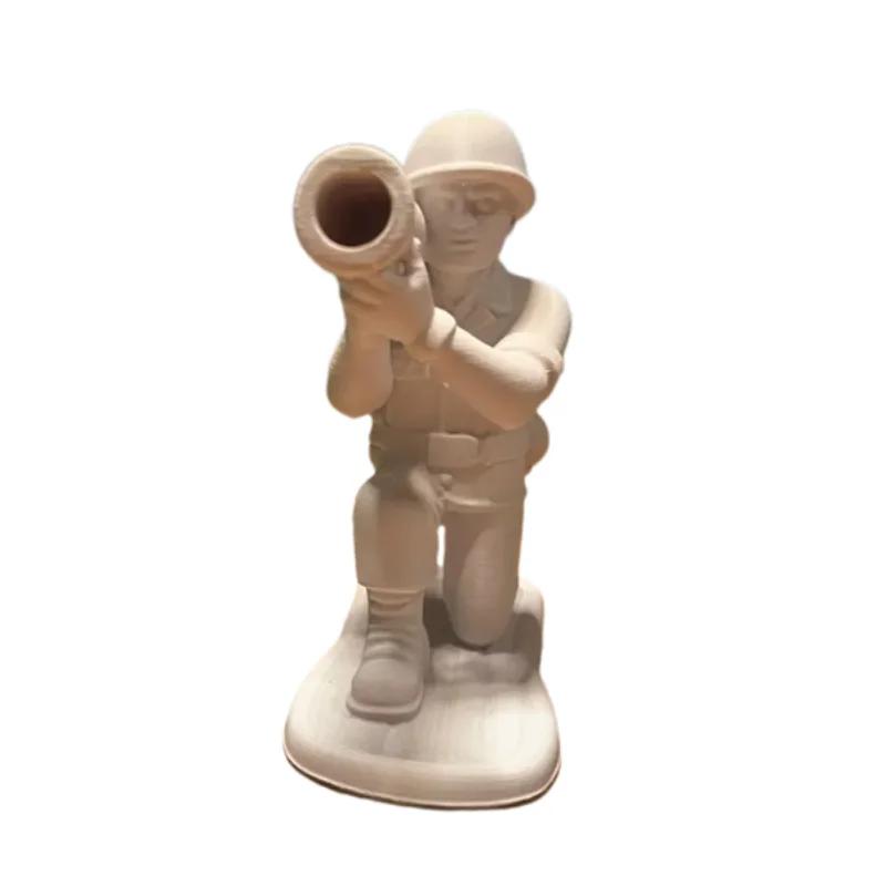 Creative Soldier Pen Holder Figurine, 3D Printed Military Army Man Pen Stand, Unique Desk Organizer for Office Home Decor