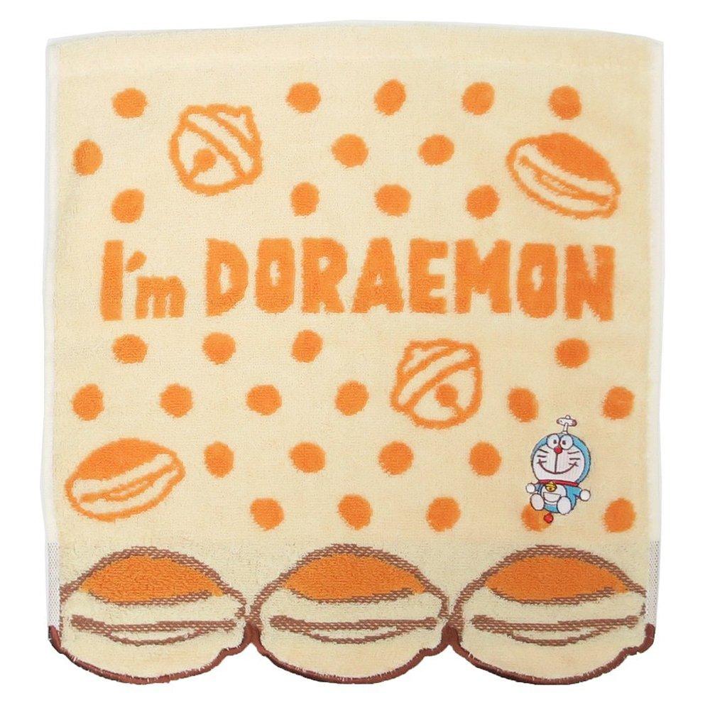 Marushin Hand Flying Dorayaki Untwisted 2805003700 "I'm Doraemon" Towel, 25x25cm, Design, 100% Cotton, Yarn, Mother's Day, Birthday, Gift,