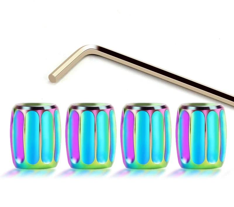 4 x New Car Styling Anti-theft Copper Wheel Tire Valve Stem Caps Zinc Alloy Wheel Tire Stem Air Valve Caps
