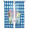 Flower Lavender Plaid Tulle Curtains Balcony Room Fashion Printed Sheer Curtain Living Room Window Modern Decor