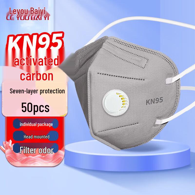 Leyoubaiyi KN95 Head-Worn Respirator Mask 50-Pack