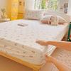 2025 New Ultra-soft Washed Cotton Printed Single-bed Hat Skin-friendly and Fresh Bedspread Come with Elastic Mattress Covers