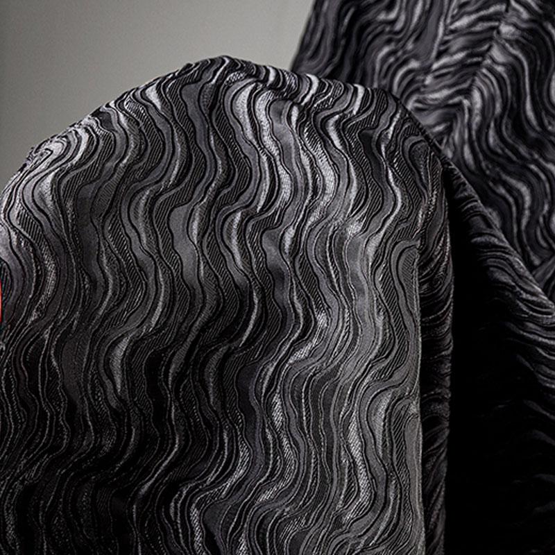 Heavy Embroidery Jacquard Fabric Layer Wave Texture Irregular Relief Pattern Designer Fabric For Diy Coat Jacket Clothing