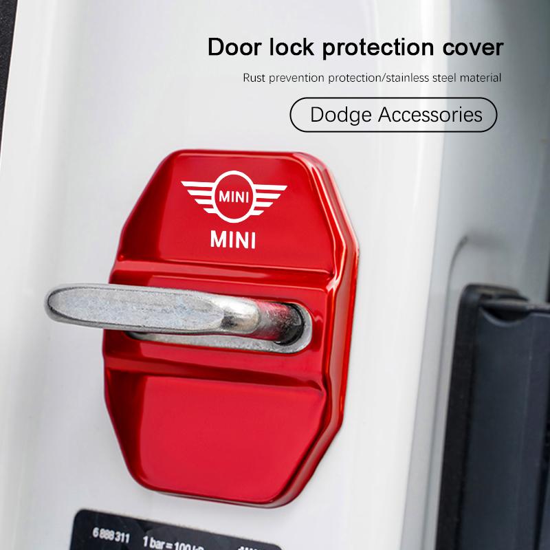 Car Door Lock Buckle Metal Cover Antirust Protective Cap For MINI Cooper R56 F56 R50 JCW Cabrio Aceman Countryman Clubman WORKS