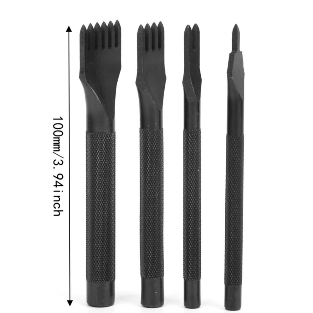 4pcs 3mm 4mm 5mm Leather Craft Chisel Steel Leather Stitching Punch For Card Belt Holders