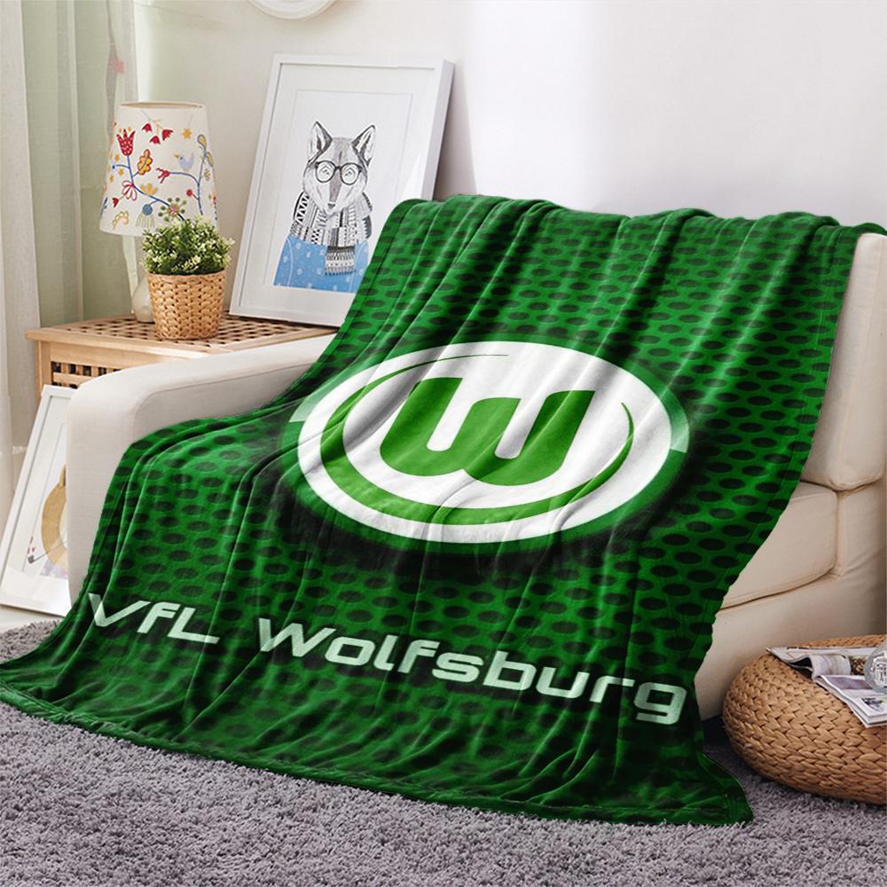 1 szt. Koc flanelowy z nadrukiem VfL Wolfsburg, Wysokiej jakości, Wygodny na wszystkie pory roku, Wystrój domu, Ciepło i komfort, Idealny na prezenty świąteczne101