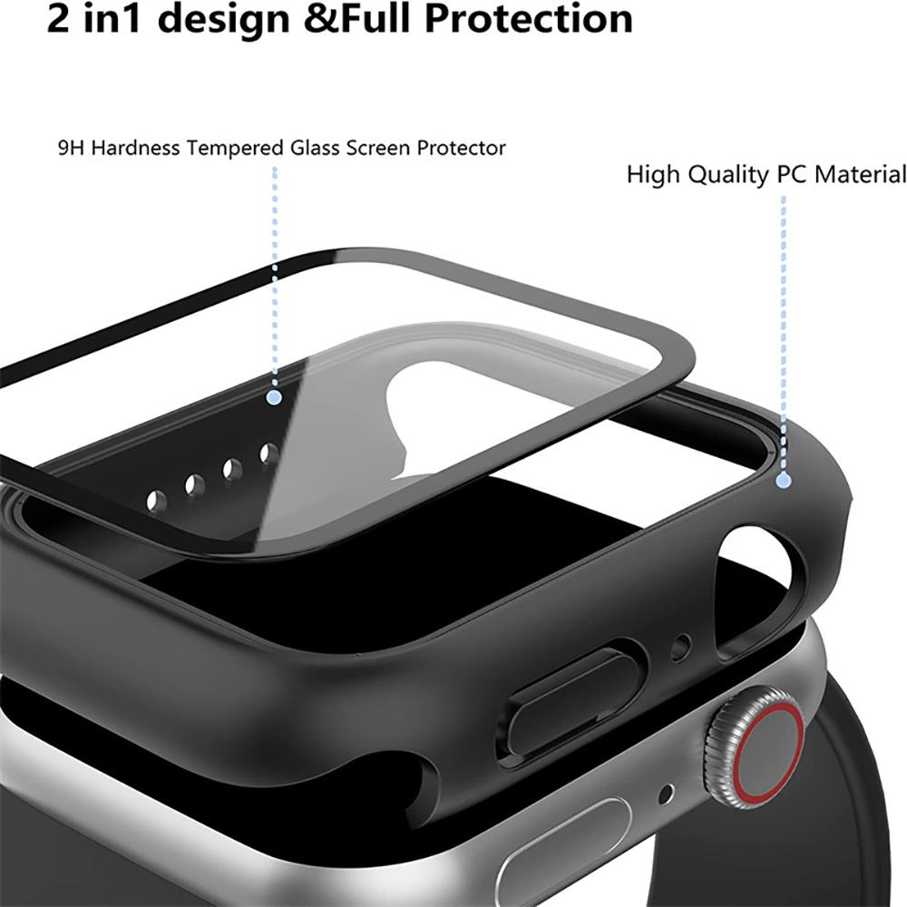 Gehard Glas+Hoesje Voor Apple Watch 38mm 40mm 41mm 42mm 44mm 45mm 46mm Schermbeschermer Beschermhoes iWatch 10 8 7 9 6 SE 5