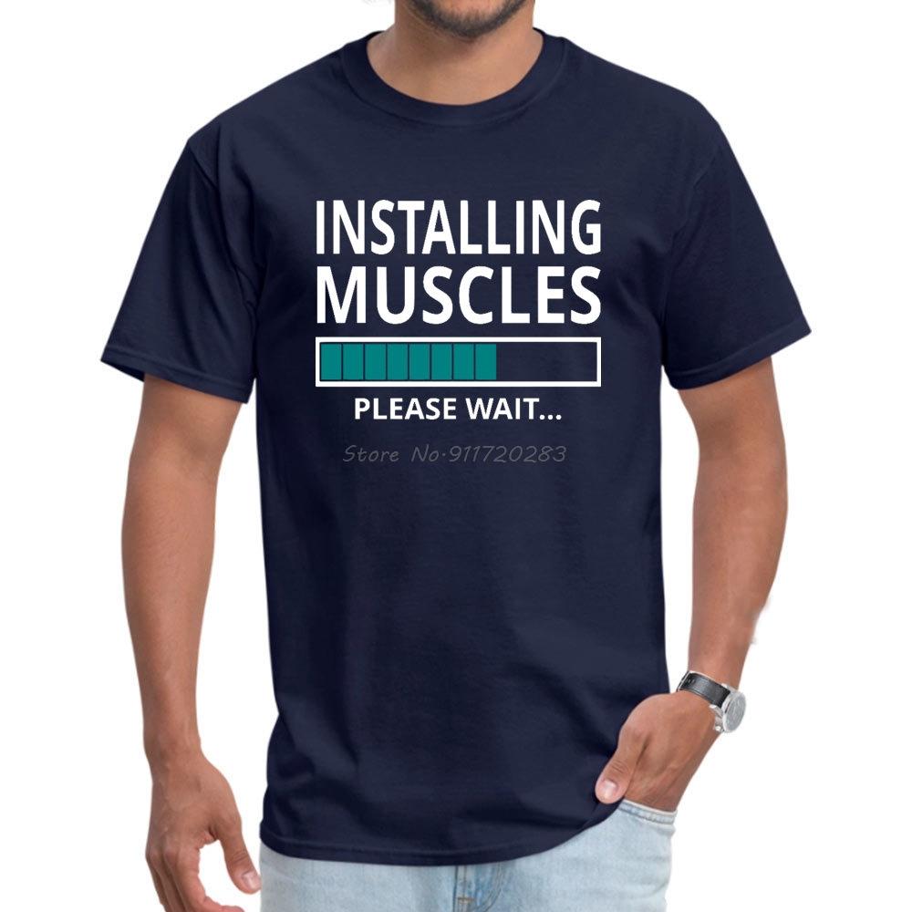 Installing Muscles Please Wait T Shirt Download Computer Engineer Men Tshirt Crewneck Pure Cotton Fitness Tight T Shirt Oversize