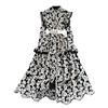 French Celebrity Vintage Lace Embroidery Long Sleeve Dress with Lotus Leaf Edge Women's Autumn and Winter Pearl Buckle Waist Long Dress