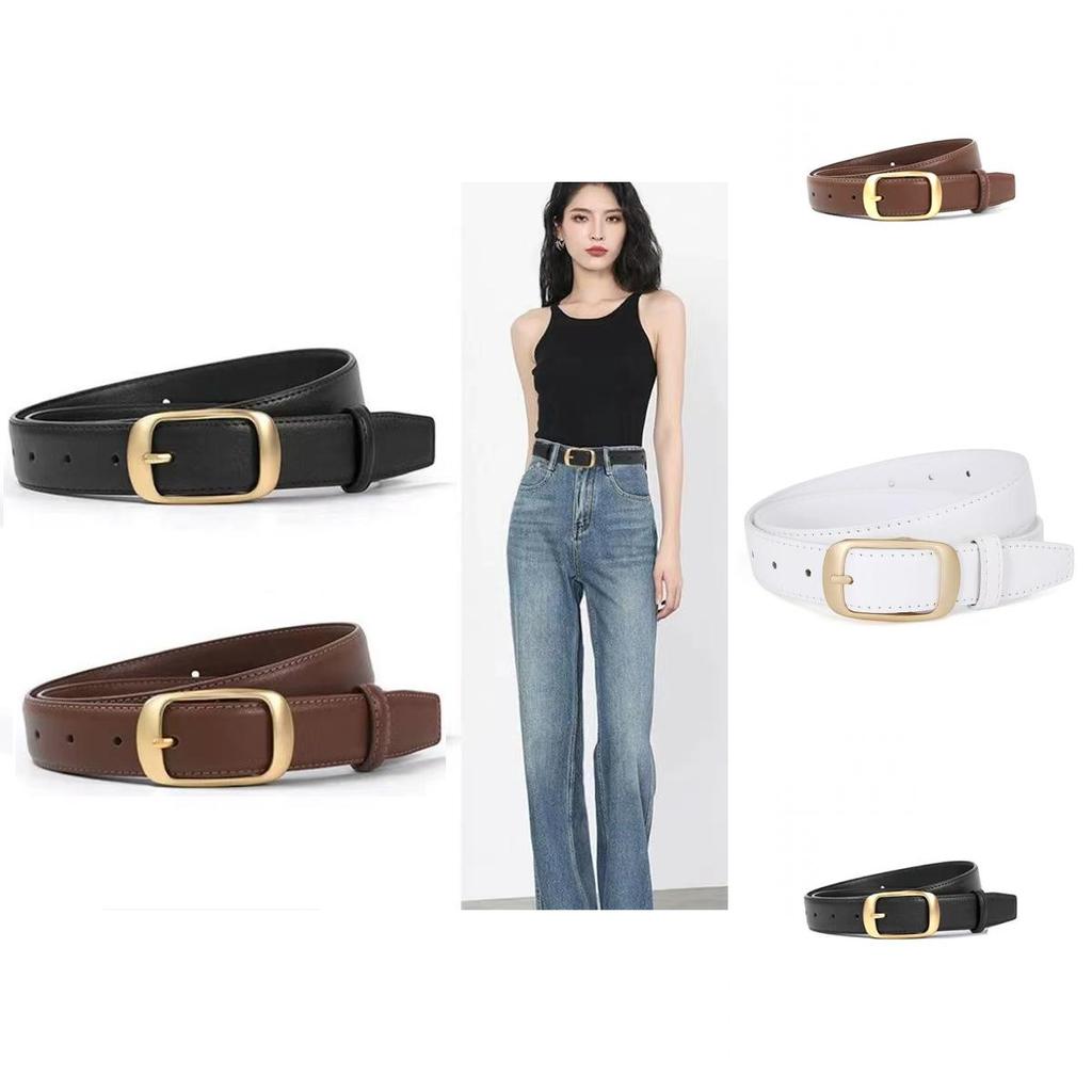 Stylish 2024 Womens Versatile Simple Belt Made From Premium Leather Twolayer