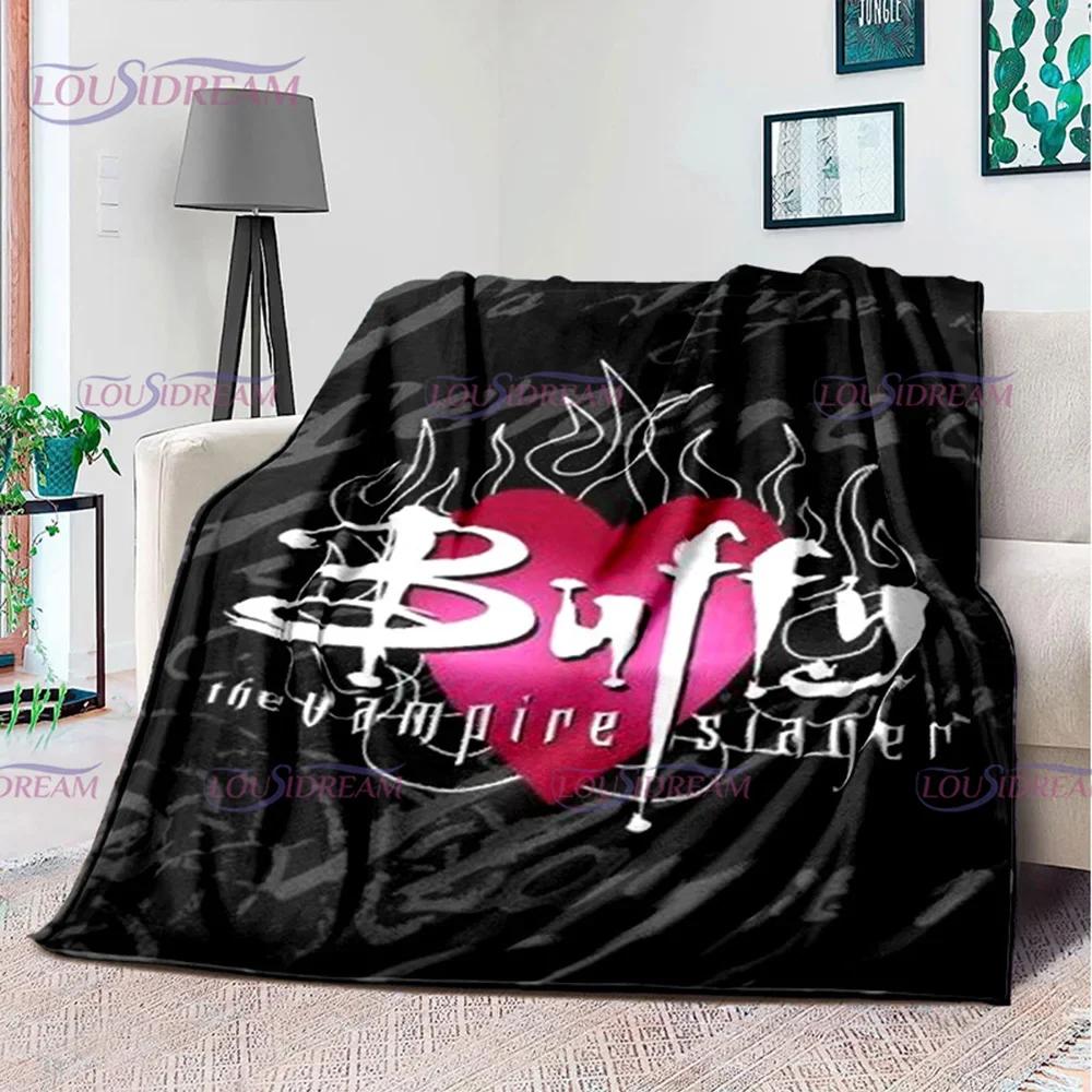 American Drama Vampire Slayer Buffy Soft Flannel Blanket Family Picnic Blanket for Kids Plush Flanner Throw Blanket Sofa Bedding