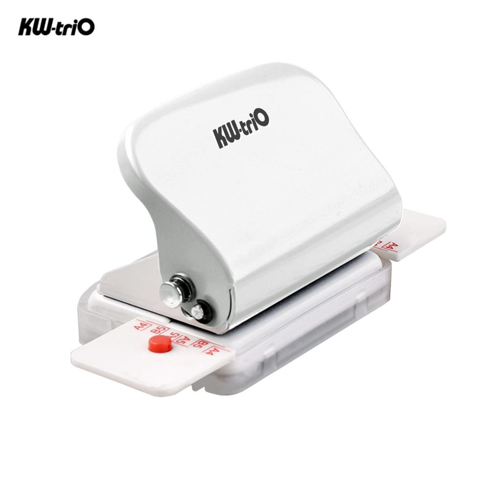 KW-trio 6-Hole Paper Punch Handheld Metal Hole Puncher 5 Sheet Capacity 6mm for A4 A5 B5 Notebook Scrapbook Diary Planner