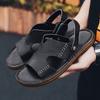 Fashion 2025 Business Casual Shoes Genuine Leather Jelly Sole Sandals Men Anti-Slip Soft Sole Slippers Breathable Slip-On Dress Sandals