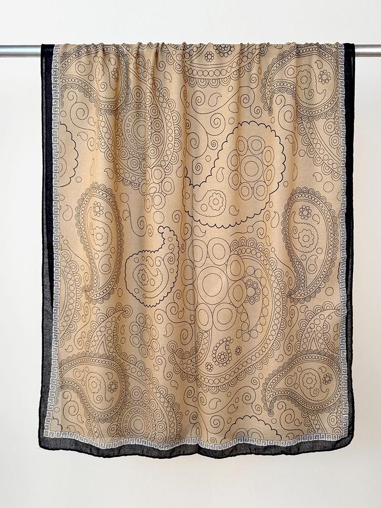 Elegant Women Retro Silk Scarf Print Wrap Shawl Lady Bandanas Hijab Boho Long Scarve Pareo Headscarf Formal Occasion Fashion New