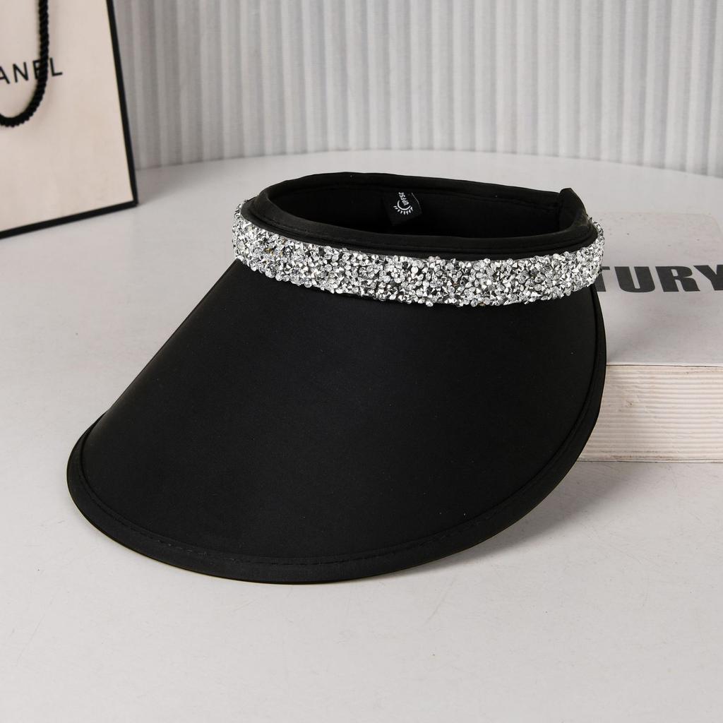 Summer new breathable shell hat anti-ultraviolet sun hat simple and versatile can tie ponytail empty top hat women