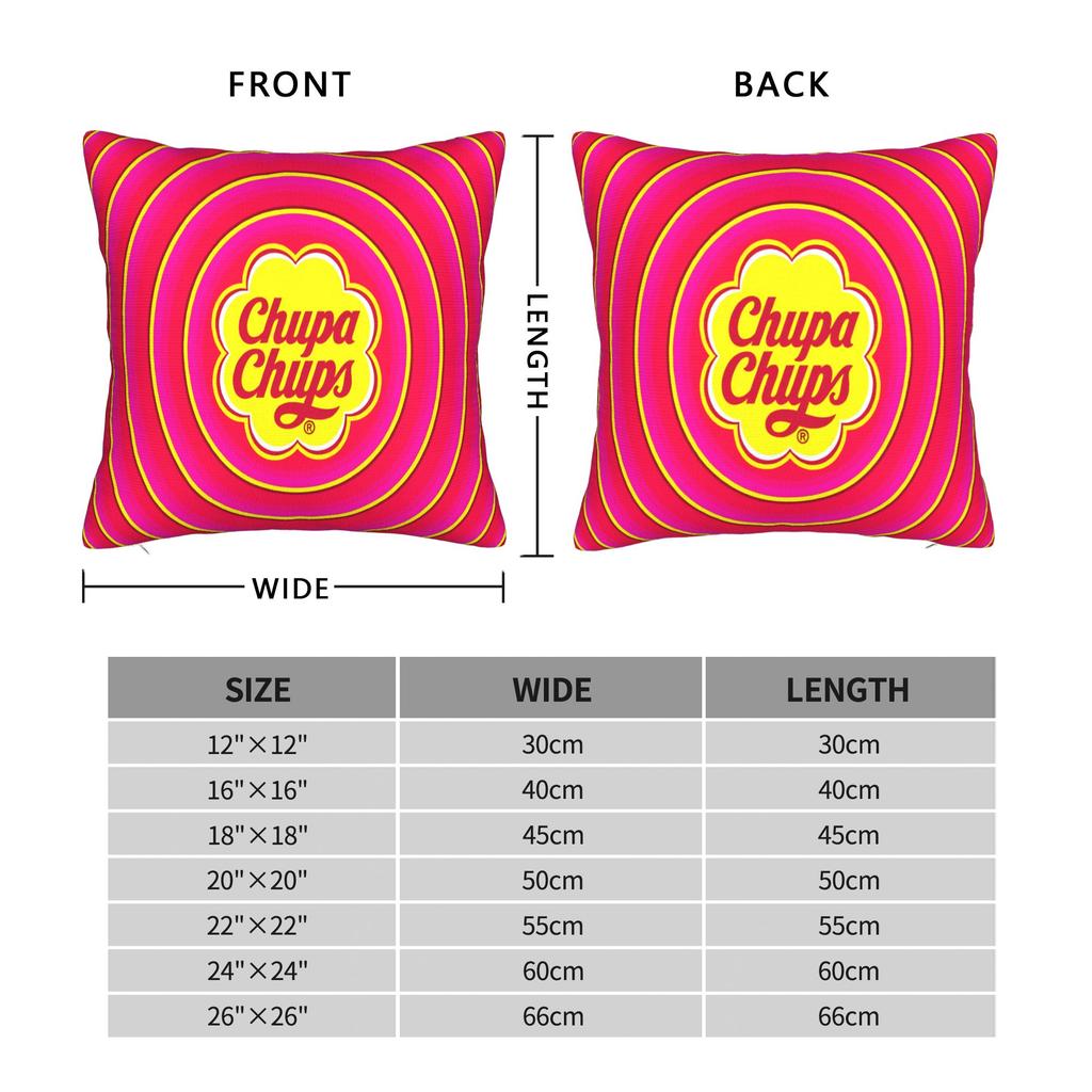 Candy Chupa Chups Pillow Cover Novelty Pillow Case For Living Room Chair Soft Cushion Cover Gift