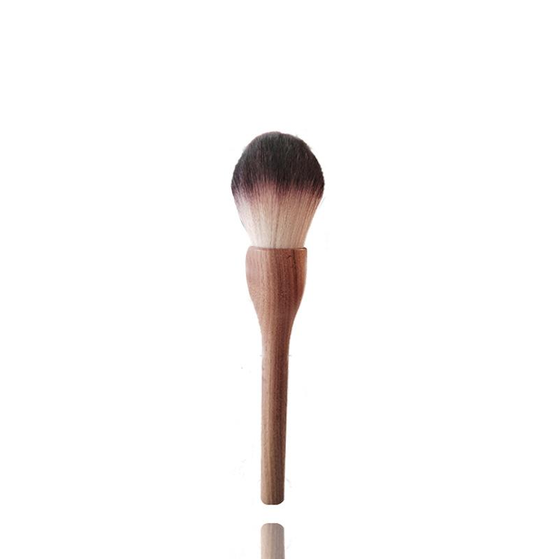 Weicher Puderpinsel, Flammen-Highlight-Rouge, Grundierungspinsel, Walnuss-Make-up-Pinsel, Grundierungspinsel, Pinsel für losen Puder, Lidschattenpinsel