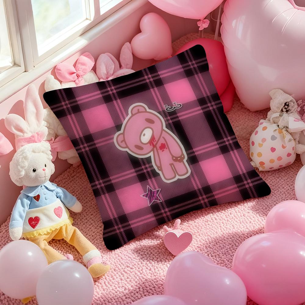 Cartoon G-gloomy Bear Cushion Cover Pattern Printed Pillowcase for Living Room Sofa Cushion Cover & Bedroom Decor
