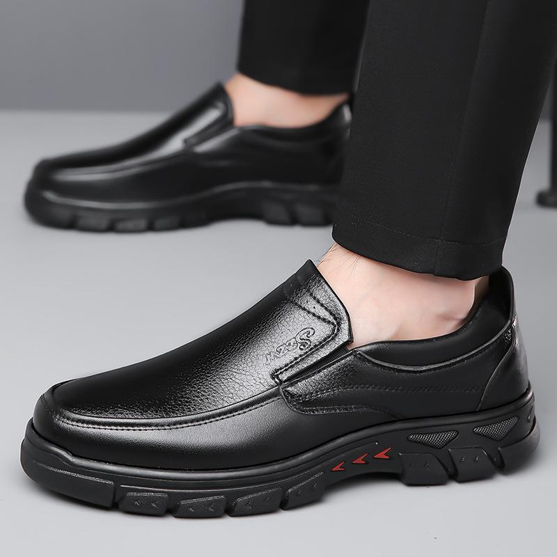 Fashion Fashion Casual Black Leather Loafers for Men Big Size Spring Autumn New Designer Shoes Male Soft Sole Men's Dress Shoe