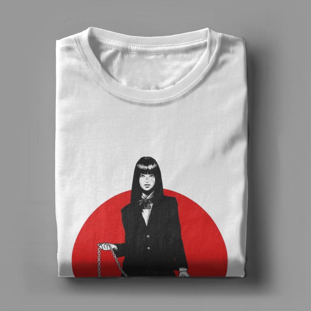 Vintage Gogo Yubari Kill Bill T-Shirts Herren Rundhals Reines Baumwoll-T-Shirt Kurzarm-T-Shirts Grafisch Bedruckte Oberteile