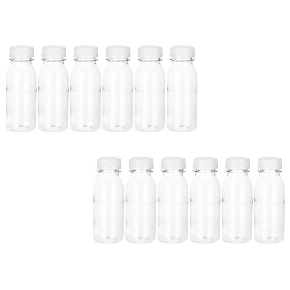 12Pcs Plastic Juice Bottle Portable Beverage Bottle Fruit Tea Bottles Juice Packaging Bottle