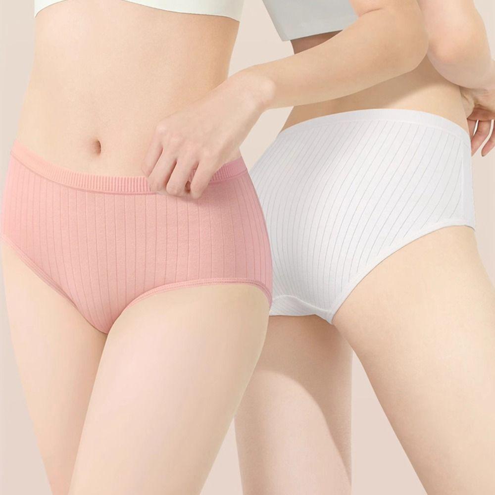 

5Pcs Traceless Women s Disposable Panties Mid Waist Underwears for Women Women M-Convention White