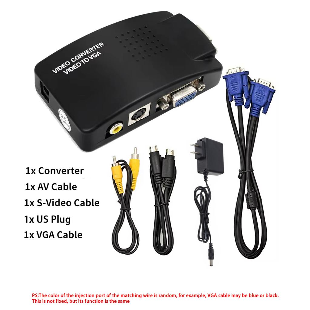 AV To VGA Adapter RCA VGA Converter PC RCA Composite S-Video AV Input To PC VGA LCD Output Converter Switch Box