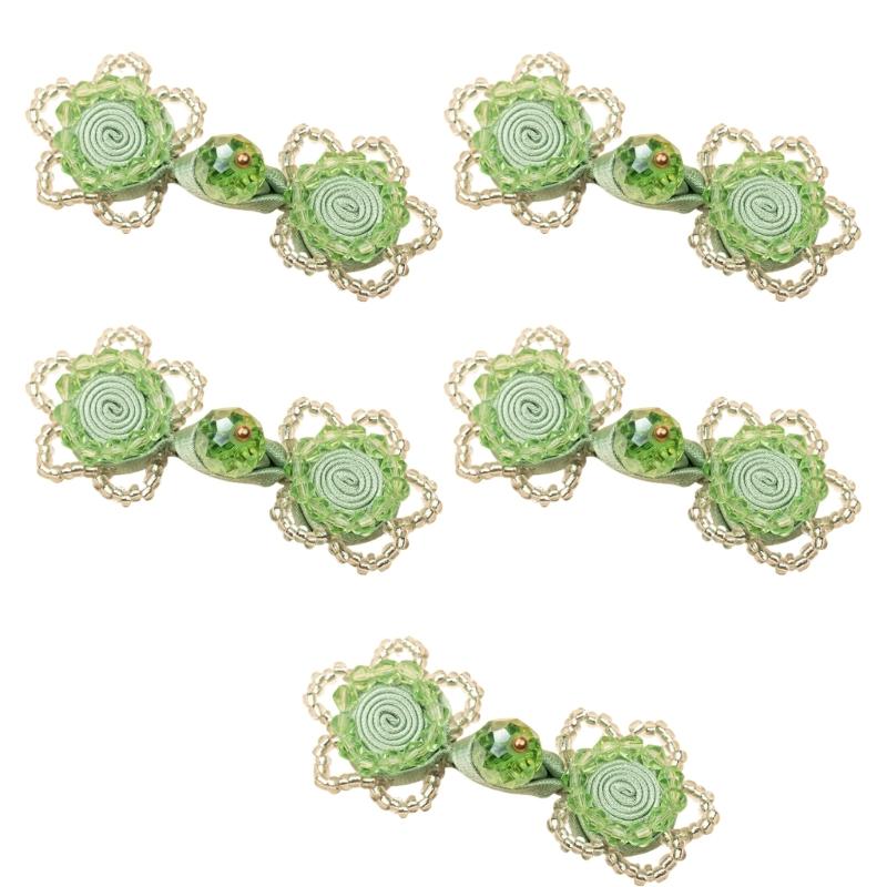 Rose Knot Button Closure 5 Piece Decorative Cheongsam Collar Button for Costume Neckline Sewing and Traditional Apparel Project