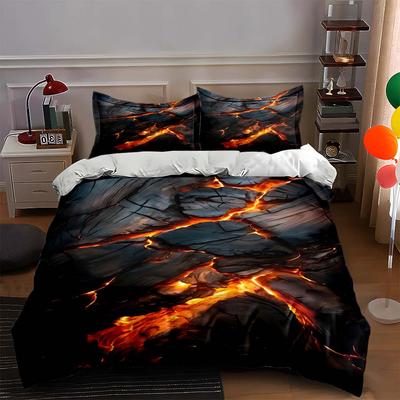 Lava Crack Design Bedding Duvet Cover Sets Duvet Covers Pillowcases Gifts (1 * Duvet Cover 2 * Pillowcases, Without Duvet Insert)