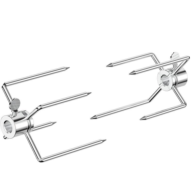 

2Pcs Stainless Steel BBQ Rotisserie Forks Heavy Duty Grill Rotisserie Spit Meat Forks Fits 3/8-Inch 5/16-Inch Square Spit Rods