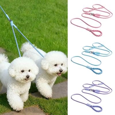 Double-ended P Chain Dog Leash Non-Slip Handle High-Density Nylon Braided Rope Adjustable Length Y-Shaped Pet Leash