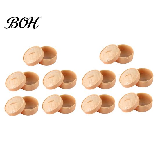 Creative Material Storage Bin Steamer Shape Box, with Lid, DIY Fondant Bread Artisan Craft Supply Box Crafts Display Case, for Handmade Collectibles